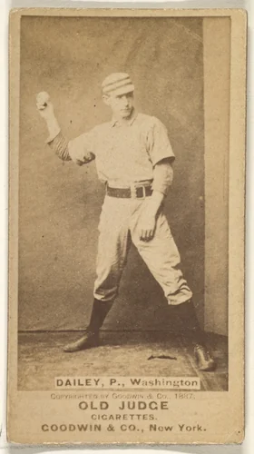 Edward M. Daily, Pitcher, Washington Nationals, from the Old Judge series (N172) for Old Judge Cigarettes by Goodwin & Company, photograph, 1887