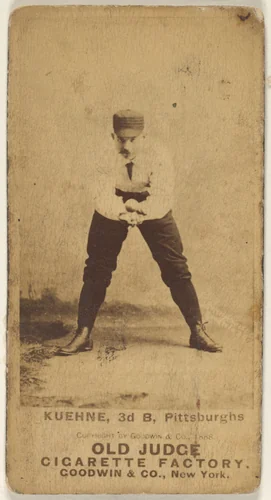 Bill Kuehne, 3rd Base, Pittsburgh, from the Old Judge series (N172) for Old Judge Cigarettes by Goodwin & Company, photograph, 1888