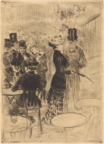 Le bar des Folies-Bergère (The Bar at the Folies-Bergère) by Jean-Louis Forain, print, 1871-1881