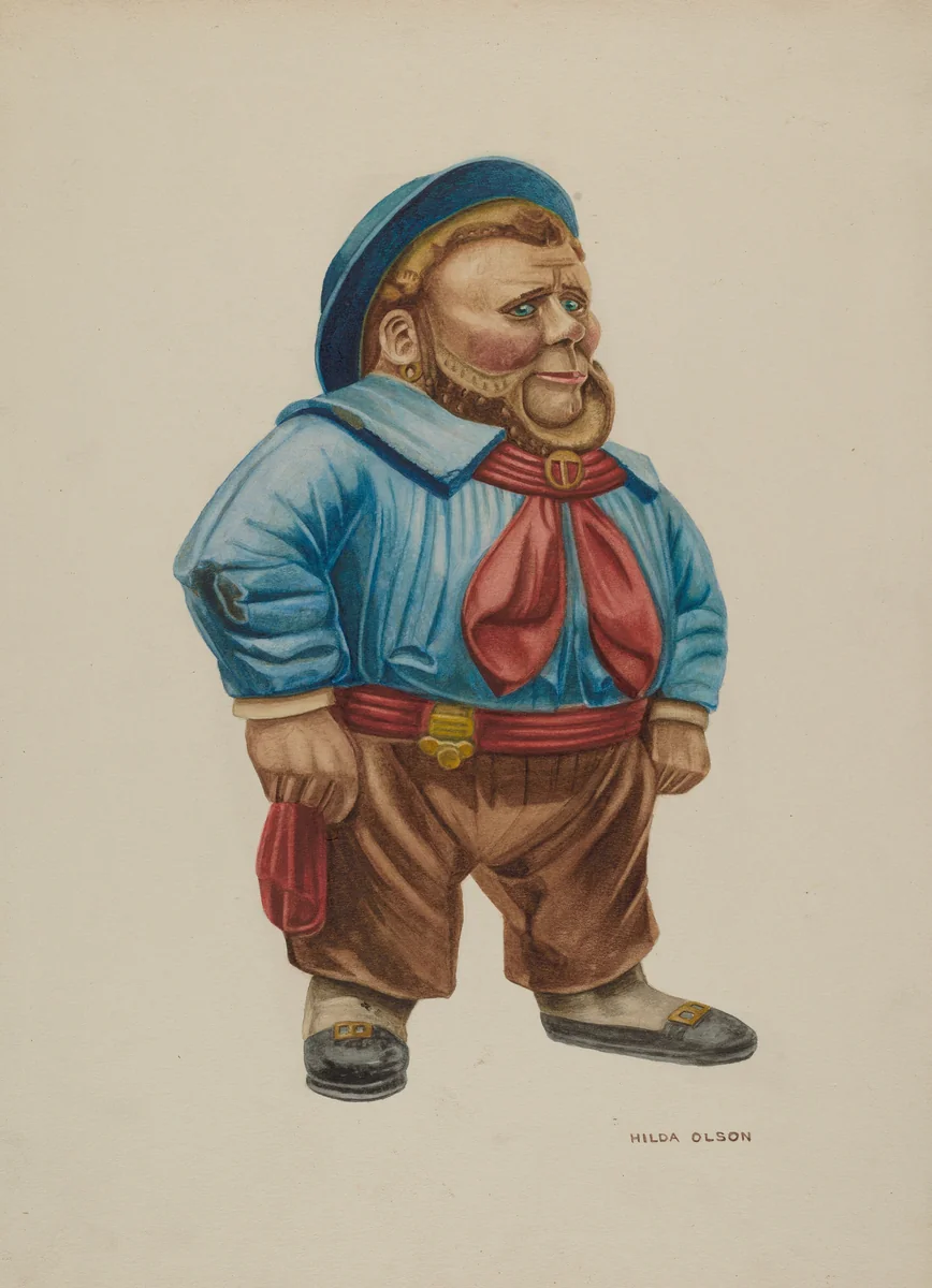 Cigar Store Figure "Sailor" by Hilda Olson, index of american design, 1940