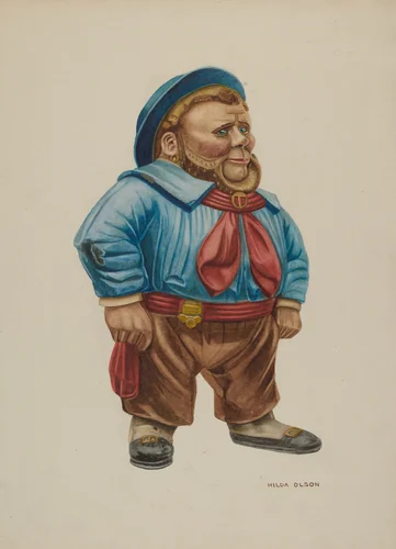 Cigar Store Figure "Sailor" by Hilda Olson, index of american design, 1940