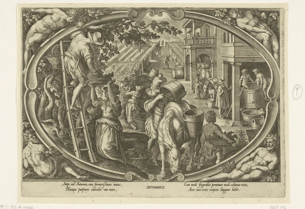 Herfst by Philips Galle, print, 1578-1582