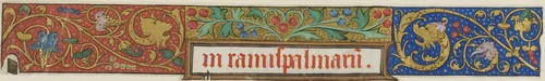 Illuminated Border with Grotesques, Grapes and Berries from a Manuscript by French, painting, 1401-1530