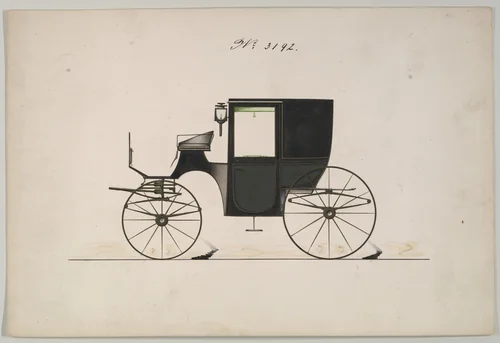 Brougham #3192 by Brewster & Co., drawing, 1876
