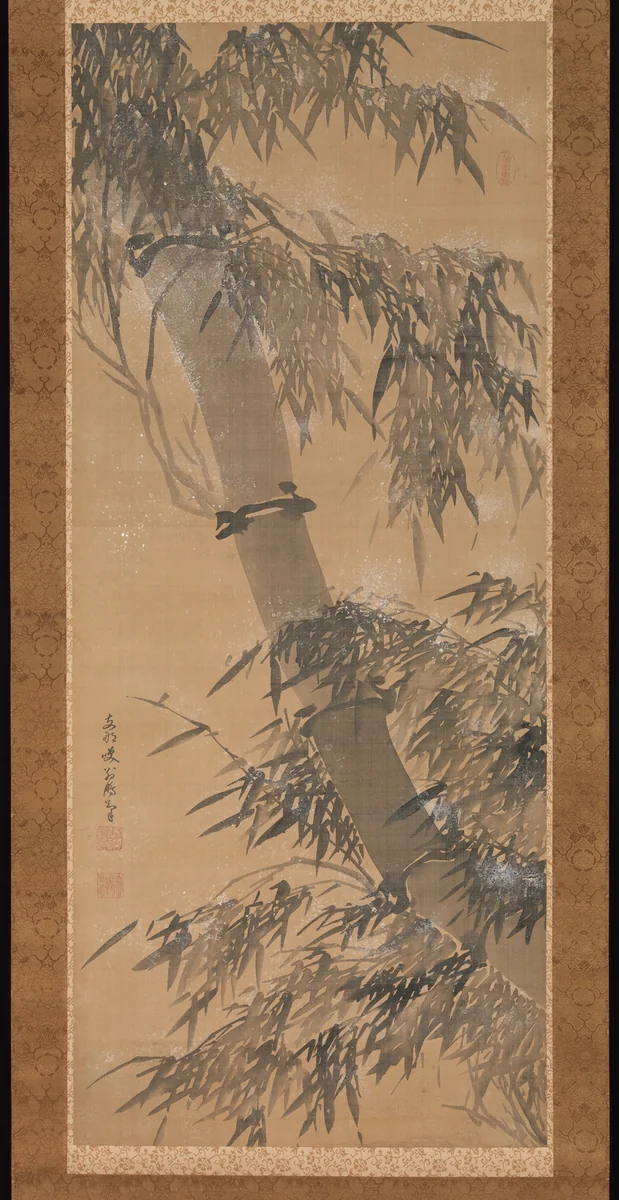 Bamboo in Snow by Taihō Shōkon, painting, 1771-1774