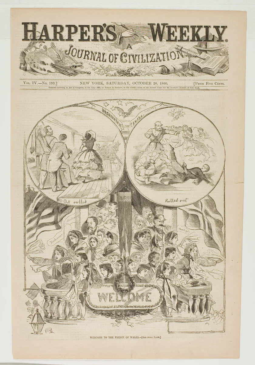 Welcome to the Prince of Wales by Winslow Homer, print, 1860