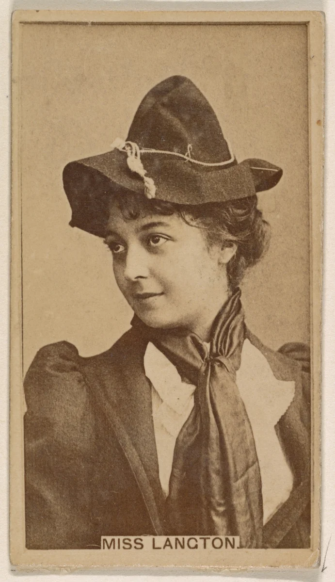 Miss Langton, from the Actresses series (N245) issued by Kinney Brothers to promote Sweet Caporal Cigarettes by Kinney Brothers Tobacco Company, photograph, 1890