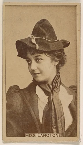 Miss Langton, from the Actresses series (N245) issued by Kinney Brothers to promote Sweet Caporal Cigarettes by Kinney Brothers Tobacco Company, photograph, 1890