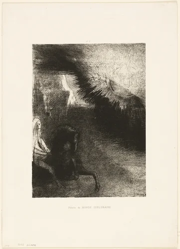 Pilgrim of the Sublunary World, plate 5 of 6 by Odilon Redon, print, 1891
