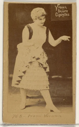 Card 753, Irene Verona, from the Actors and Actresses series (N45, Type 2) for Virginia Brights Cigarettes by Allen & Ginter, photograph, 1885-1891