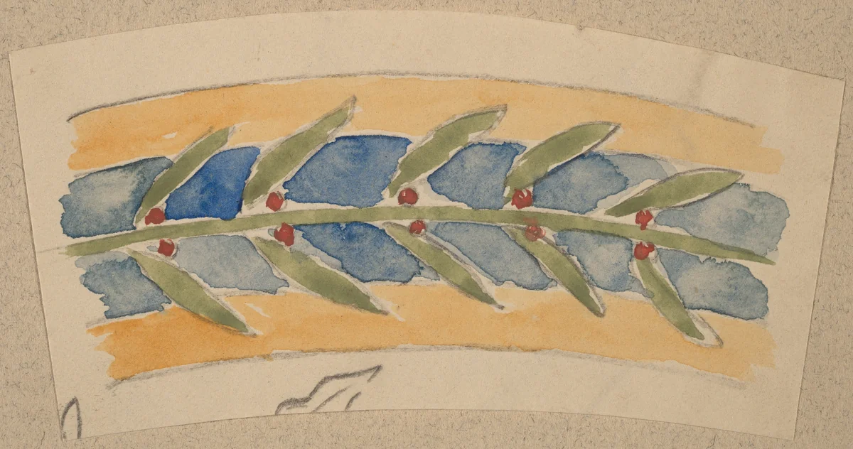 Study for a Border Design by Charles Sprague Pearce, drawing, 1890-1897