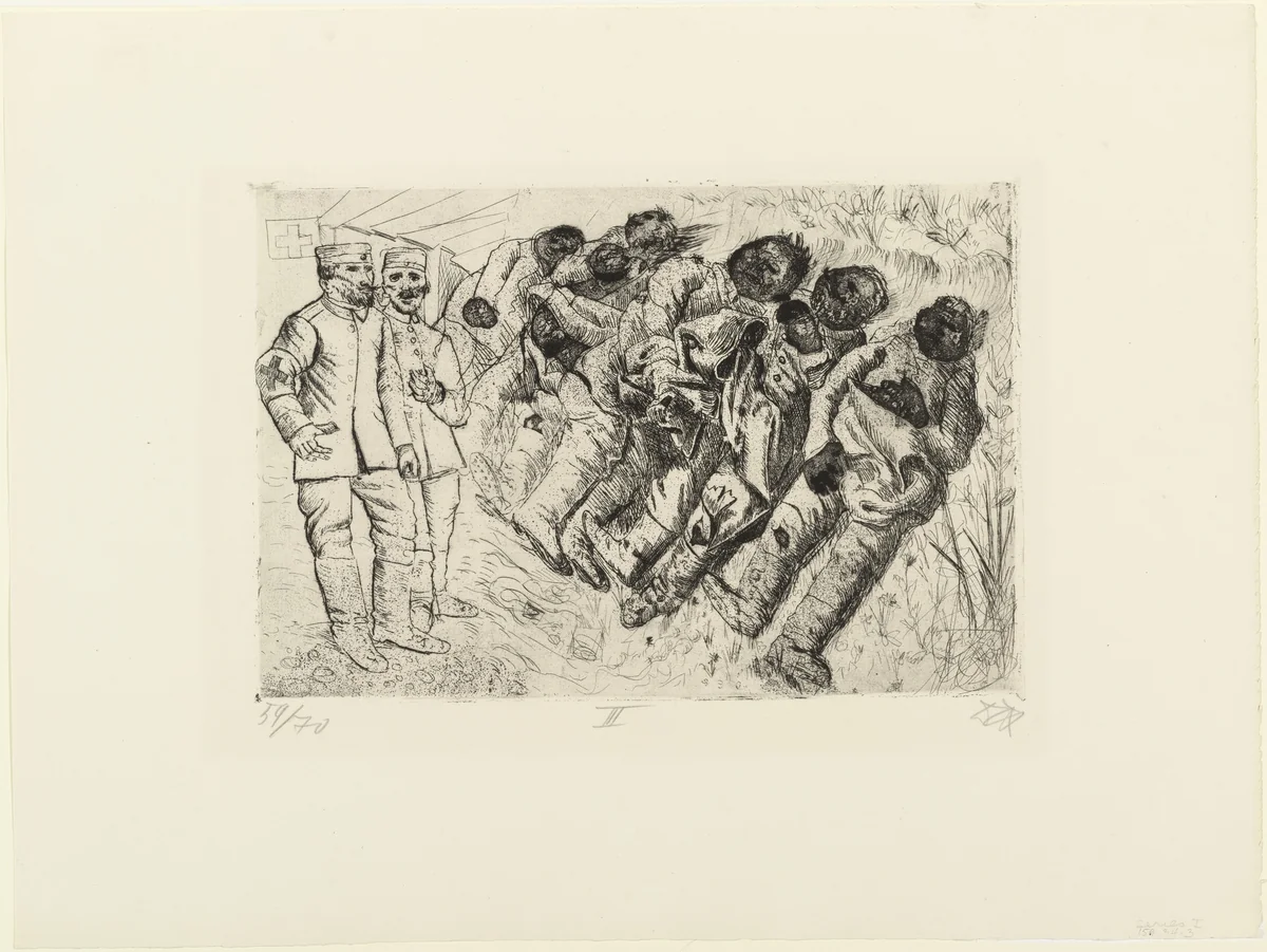 Gas Victims (Templeux-La-Fosse, August 1916) (Gastote [Templeux-La-Fosse, August 1916]) from The War (Der Krieg) by Otto Dix, print, 1924