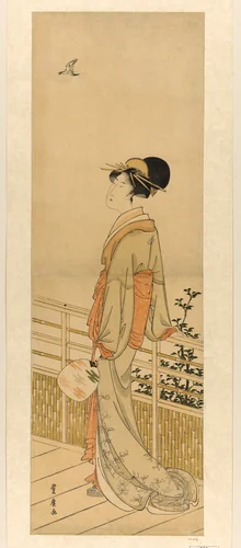 Listening to the cuckoo's cry by Utagawa Toyohiro (歌川豊広), print