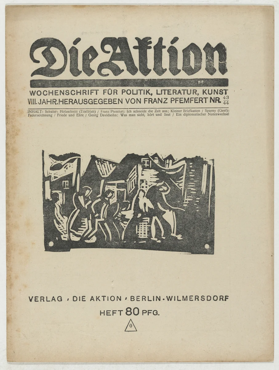 Die Aktion, vol. 8, no. 43/44 by Wilhelm Schuler, periodical, 1918