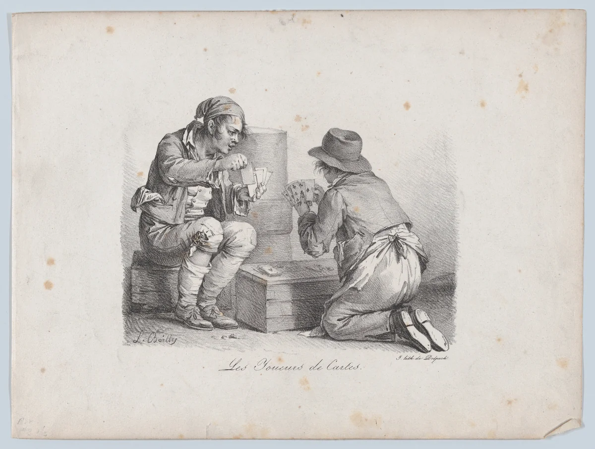 The Card Players by Louis-Léopold Boilly, print, 1822