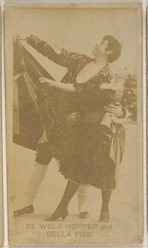 De Wolf Hopper and Della Fox, from the Actors and Actresses series (N45, Type 8) for Virginia Brights Cigarettes by Allen & Ginter, photograph, 1885-1891