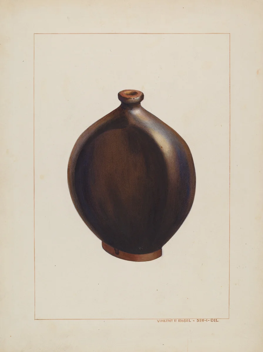 Stone Flask by Vincent P. Rosel, index of american design, 1938