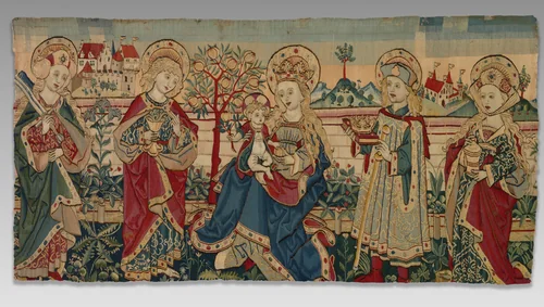 Virgin and Child with Four Saints by Unknown, textile, 1495-1505