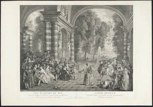 The Pleasures of the Ball by Jean-Baptiste Gérard Scotin, print, 1730