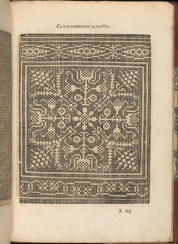 Les Secondes Oeuvres, et Subtiles Inventions De Lingerie du Seigneur Federic de Vinciolo Venitien, page 20 (recto) by Federico de Vinciolo, book, 1603