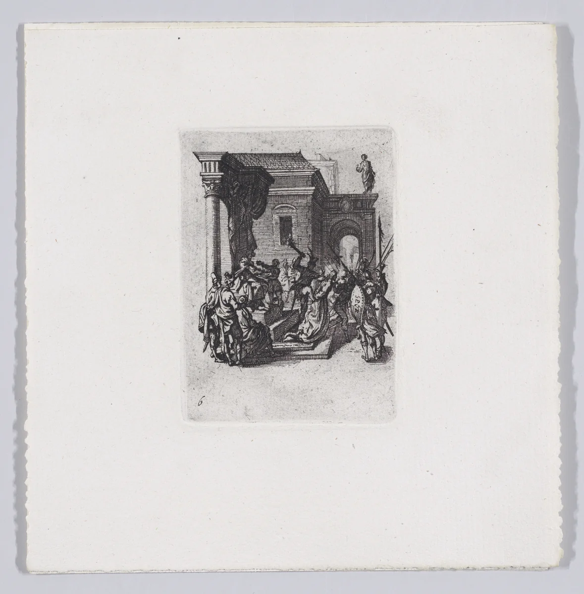 Reverse Copy of La Condamnation a Mort (Jesus Sentenced to Death), from La Petite Passion (The Little Passion) by anonymous, print, 1624-1700