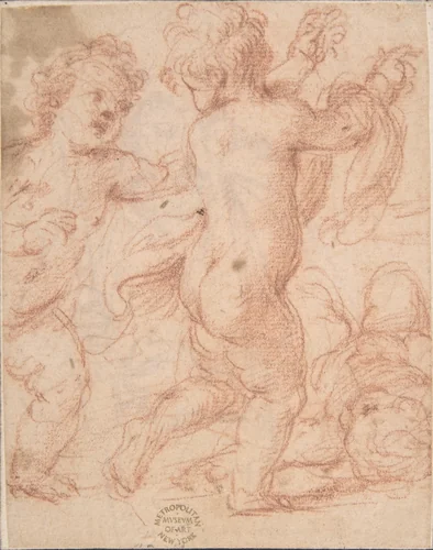 Studies of Children by anonymous, drawing, 1600-1700