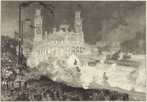 14 Juillet. Illumination du Palais du Trocadéro by Auguste Lepère, portfolio, 1883
