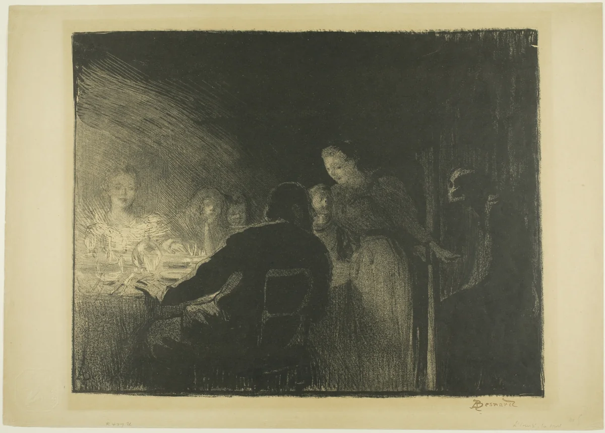 The Visitor, from the third album of L'Estampe originale by Albert Besnard, print, 1893