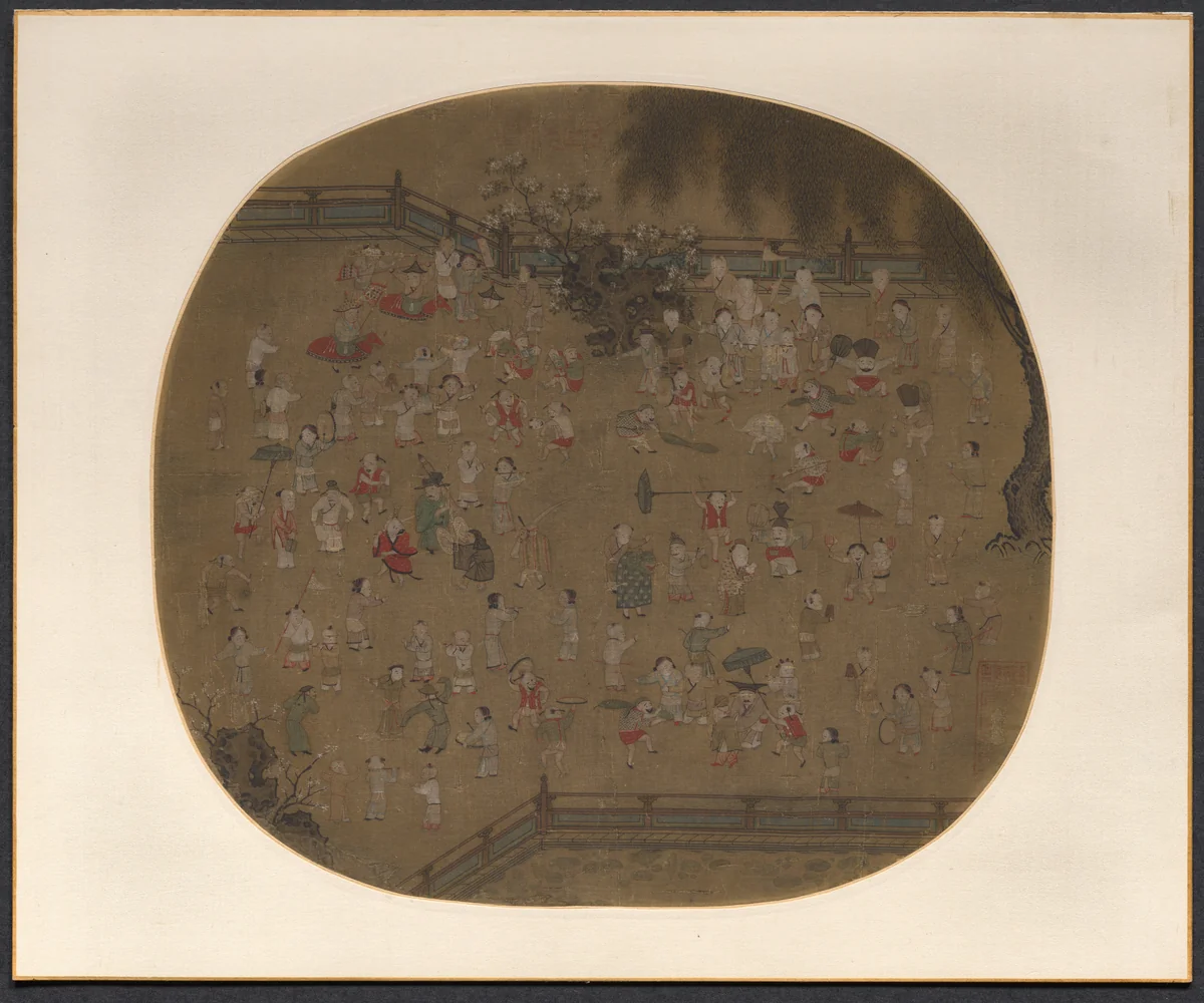 One Hundred Children at Play by Su Hanchen, painting, 1100-1299