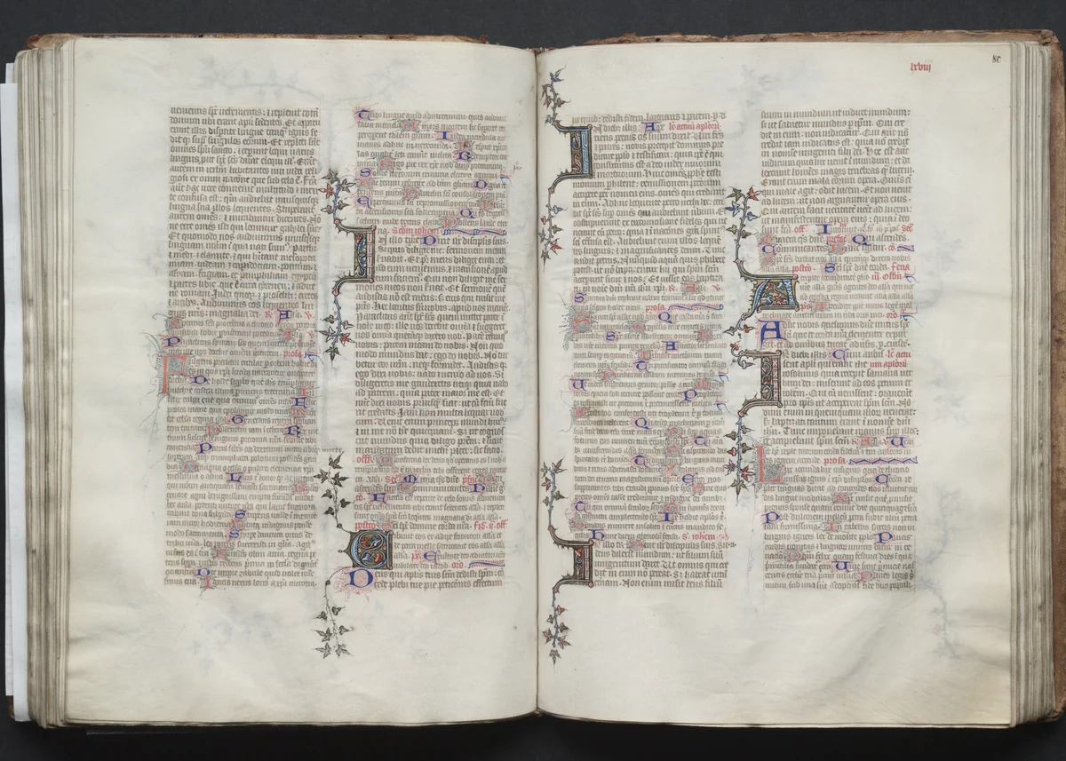 The Gotha Missal: Fol. 80r, Text by Master of the Boqueteaux, book, 1370-1380