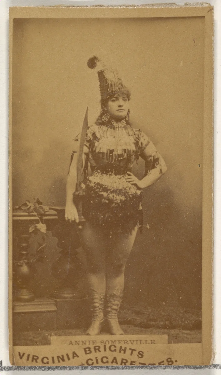 Annie Somerville, from the Actors and Actresses series (N45, Type 1) for Virginia Brights Cigarettes by Allen & Ginter, photograph, 1885-1891