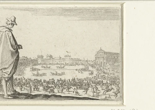 Man met hoed bij de Piazza Santa Maria Novella te Florence by Jacques Callot, print, 1621