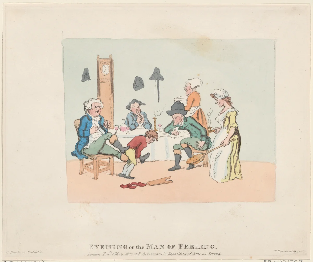 Evening, or, the Man of Feeling by Thomas Rowlandson, print, 1803