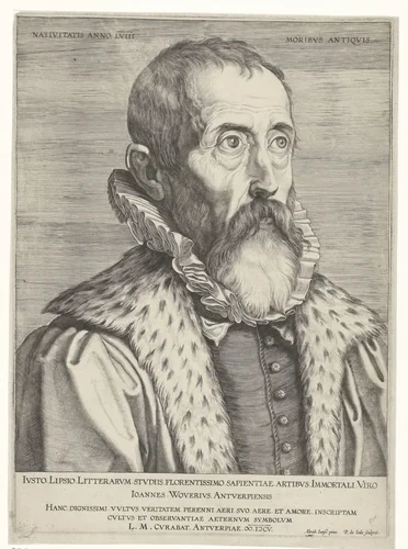 Portret van Justus Lipsius by Unknown, print, 1590-1632