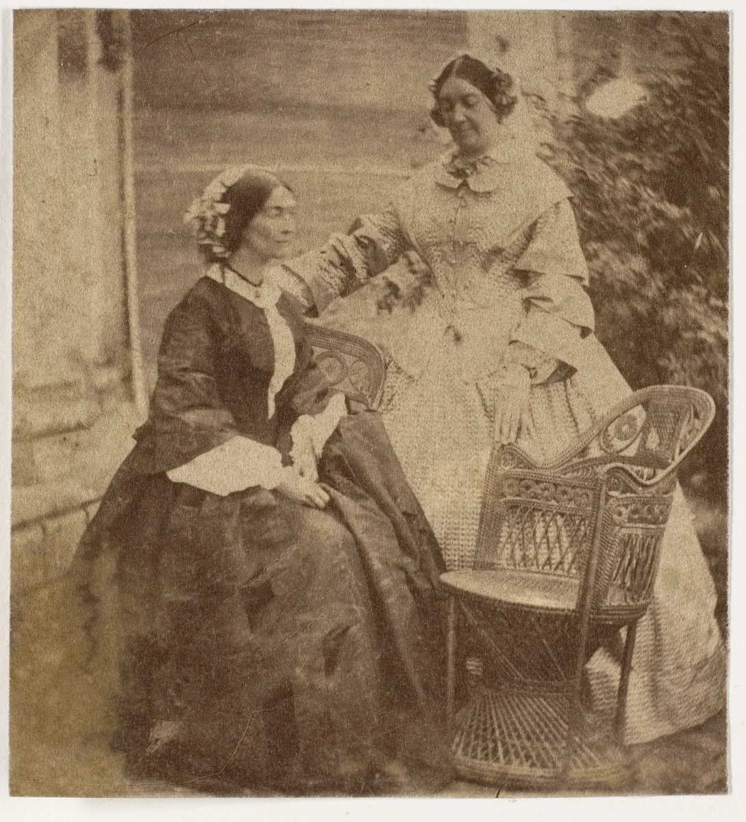 [Countess Canning with Guest, Government House, Allahabad] by John Constantine Stanley, photograph, 1858