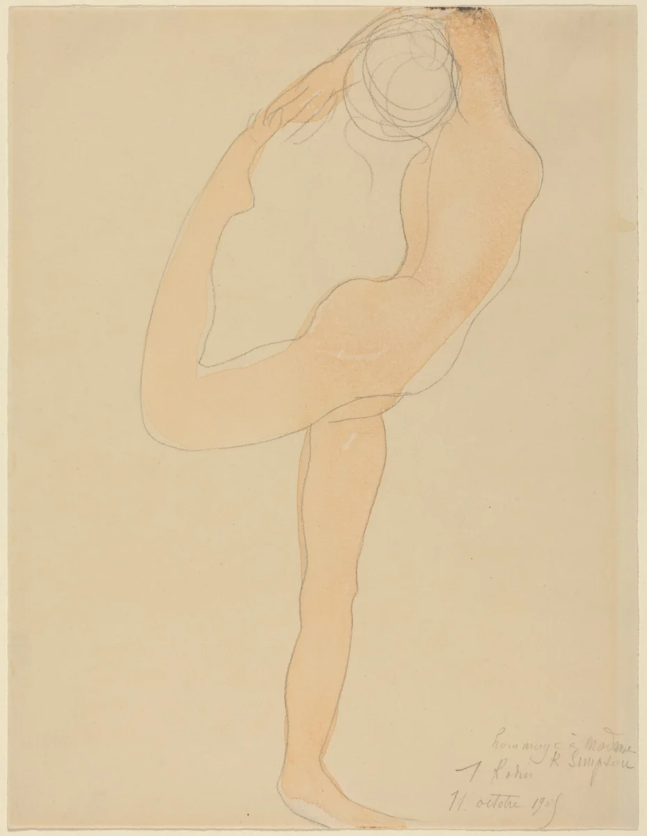 Dancing Figure by Auguste Rodin, drawing, 1905