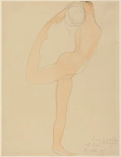 Dancing Figure by Auguste Rodin, drawing, 1905