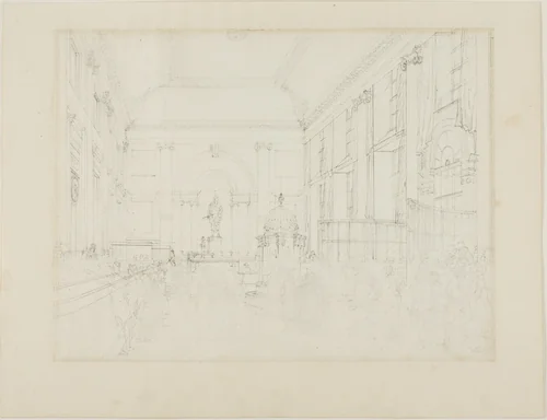 Study for the Great Hall, Bank of England by Augustus Charles Pugin
Thomas Rowlandson, drawing, 1807-1808