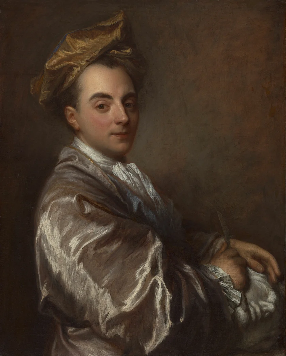 Portrait of a Sculptor by Jean Baptiste Santerre, painting, 1700-1710