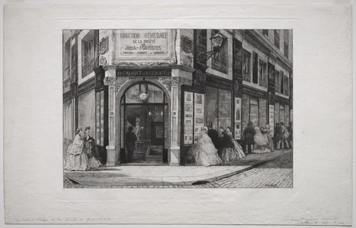 Headquarteres of the Société des Aquafortistes by Adolphe Potémont, print, 1864