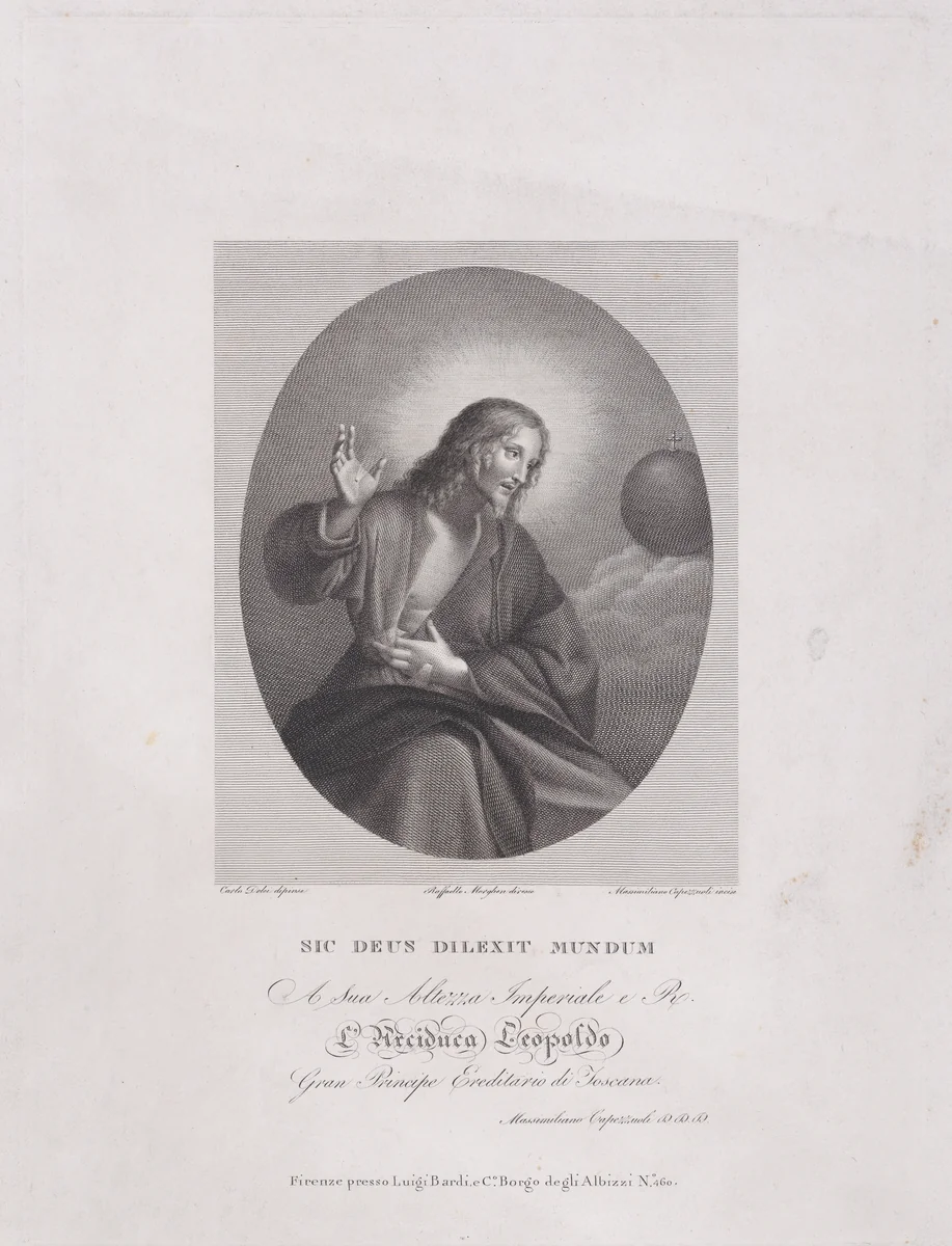 Christ displaying his wounds by Massimiliano Capezzuoli, print, 1814-1843