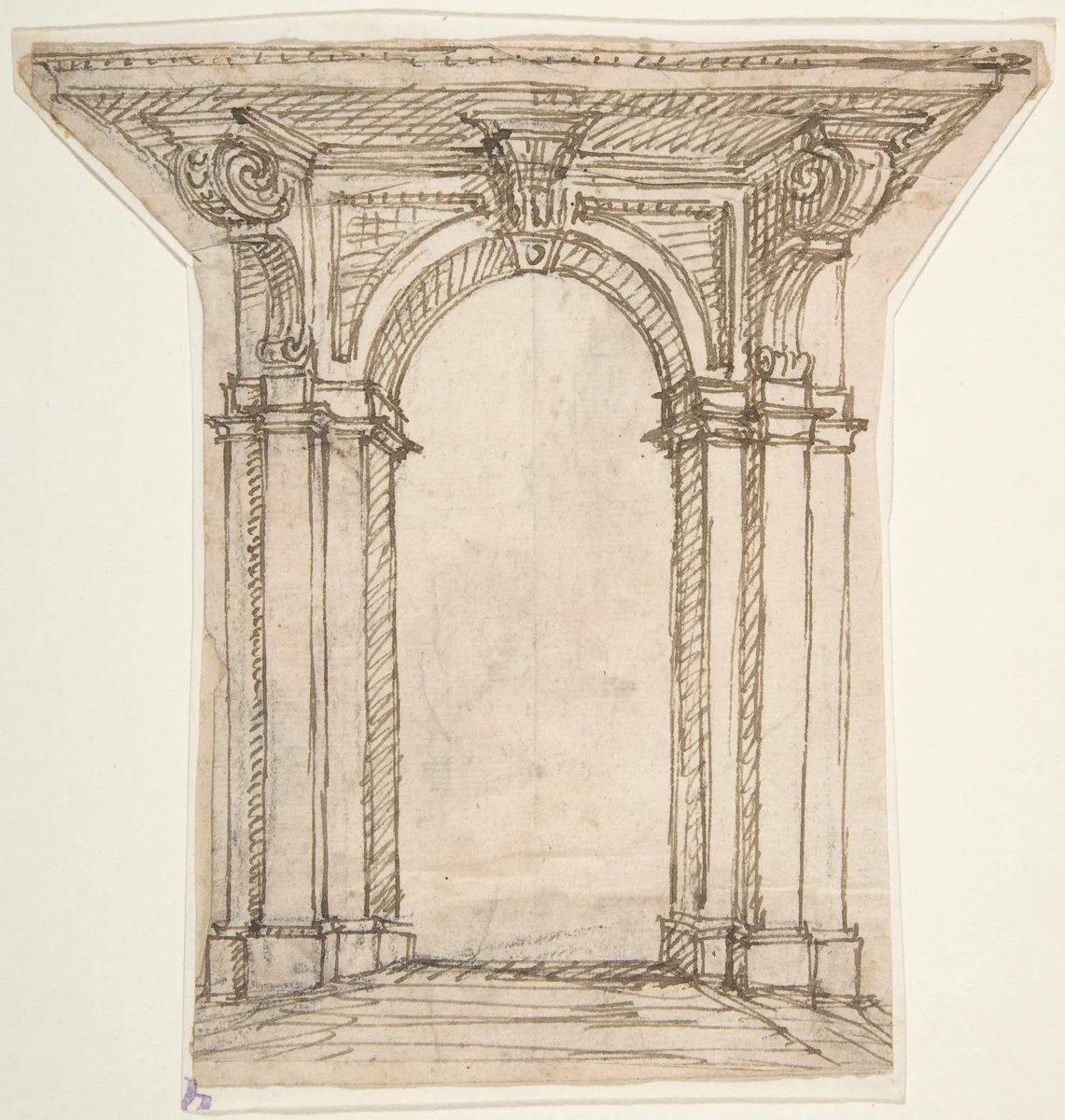 Design for an Entrance Portal by Giovanni Battista Foggini, drawing, 1652-1725