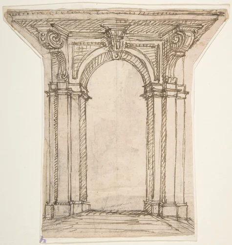 Design for an Entrance Portal by Giovanni Battista Foggini, drawing, 1652-1725