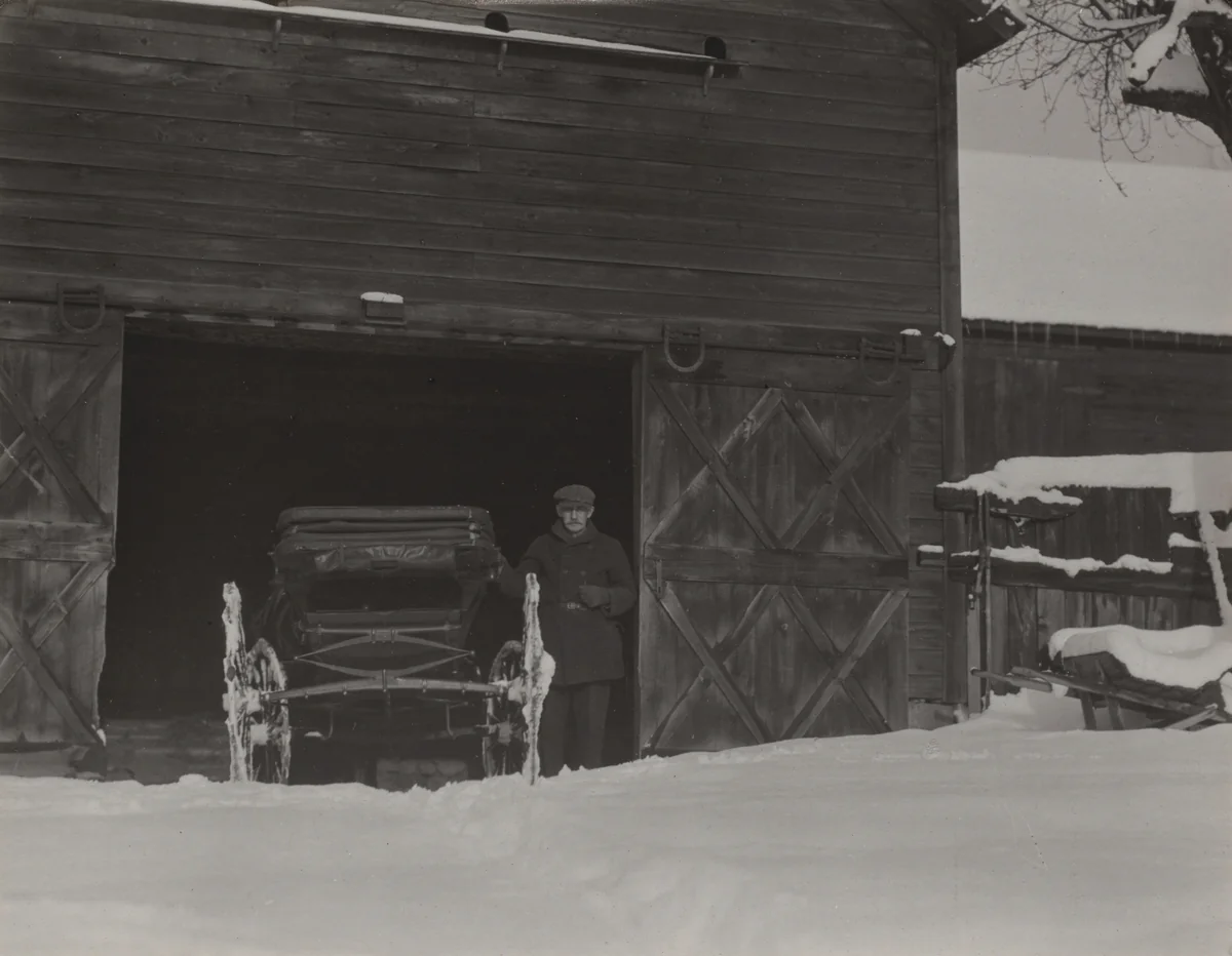 Barn, Carriage & Snow by Alfred Stieglitz, photograph, 1923