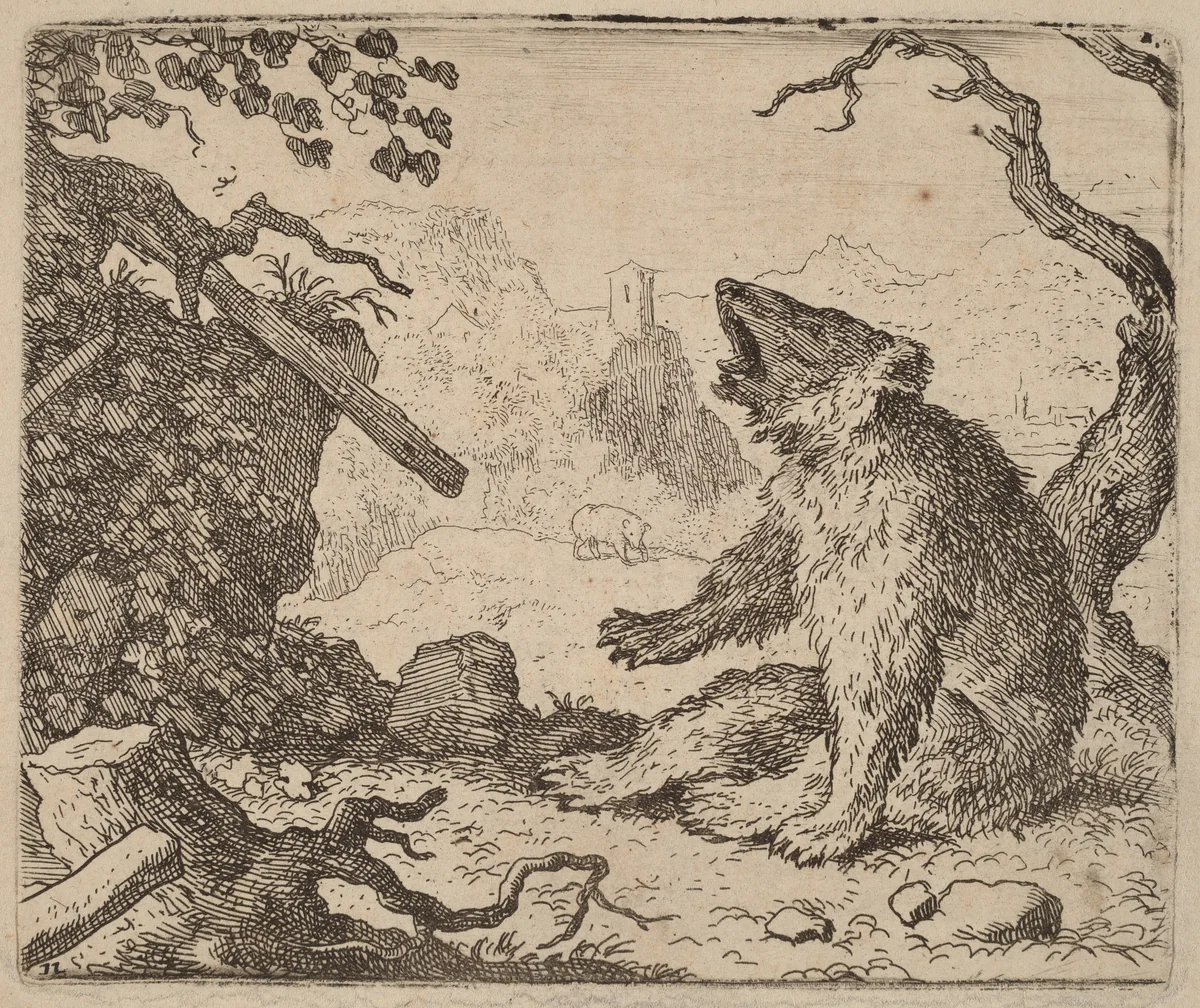The Bear Sent as Messenger by Allart van Everdingen, print, 1645-1656