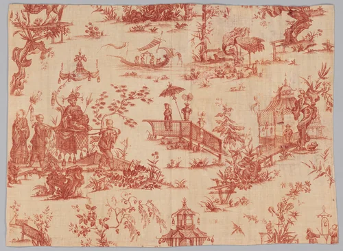 Pictorial print by Jean Baptiste Huet, textile, 1781-1791