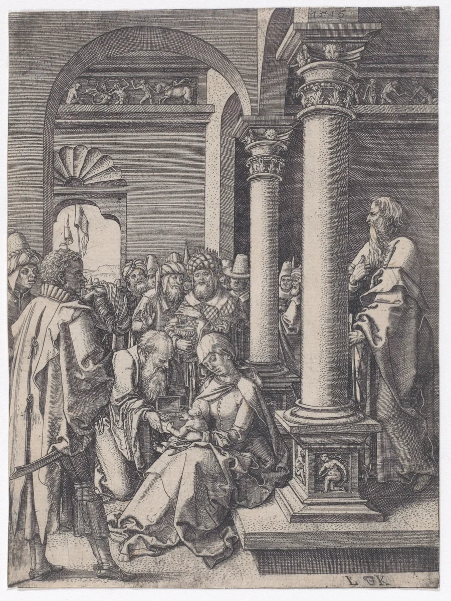 The Adoration of the Magi by Ludwig Krug, print, 1516