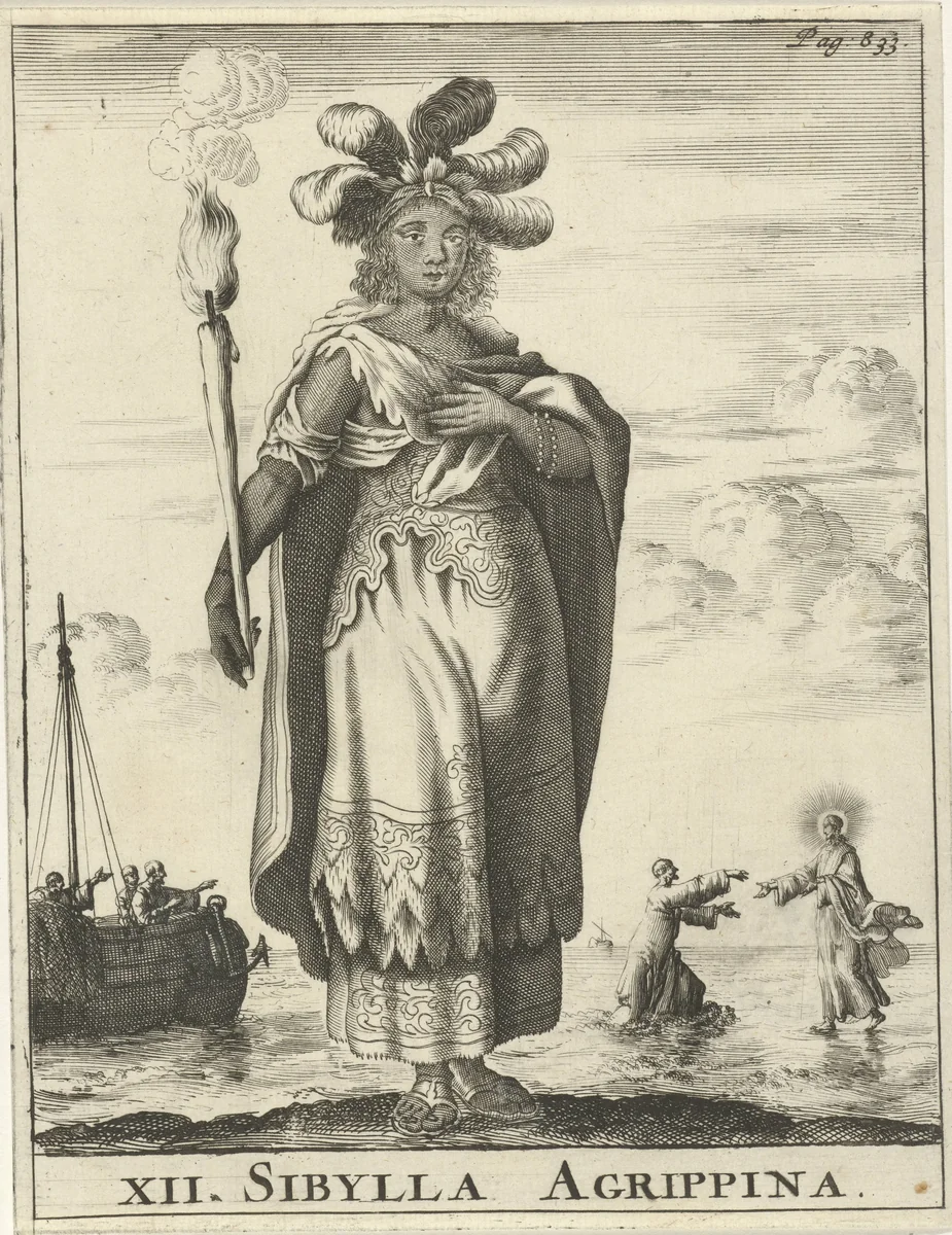 Sibille Agrippina by Jan Luyken, print, 1684