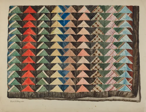 Patchwork Quilt by Edith Magnette, index of american design, 1935-1942