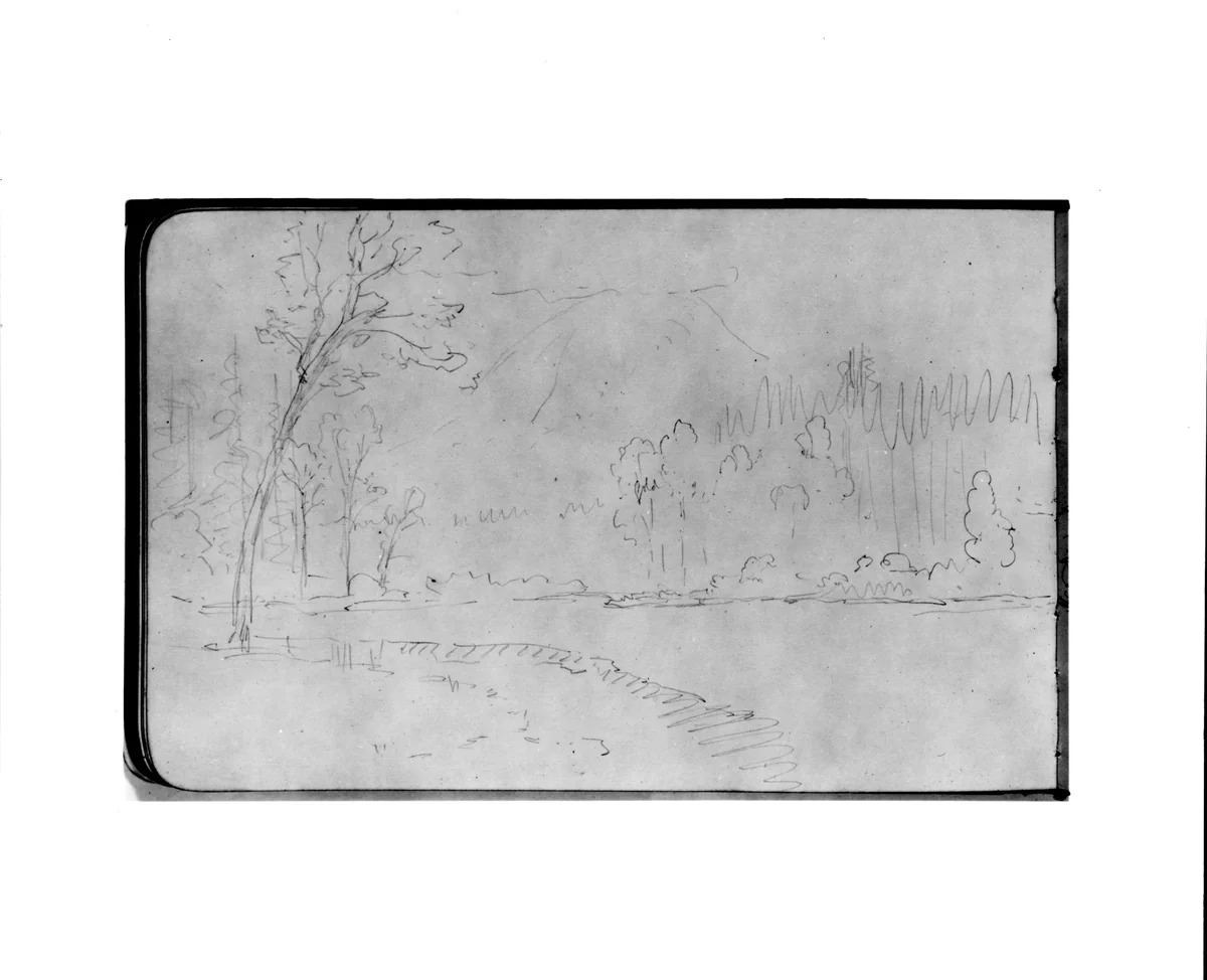 Kalama, Columbia River, Washington (from Sketchbook) by Albert Bierstadt, artwork, 1890